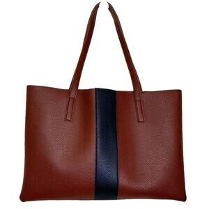Vince Camuto Brown and Black Textured Vegan Leather Tote